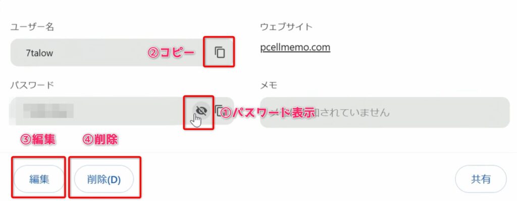 パスワード編集